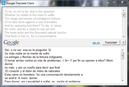 Google Translator Client como Aplicación