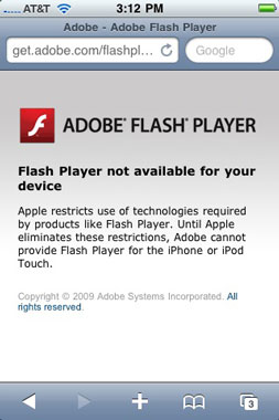 Adobe amenaza en iPhone